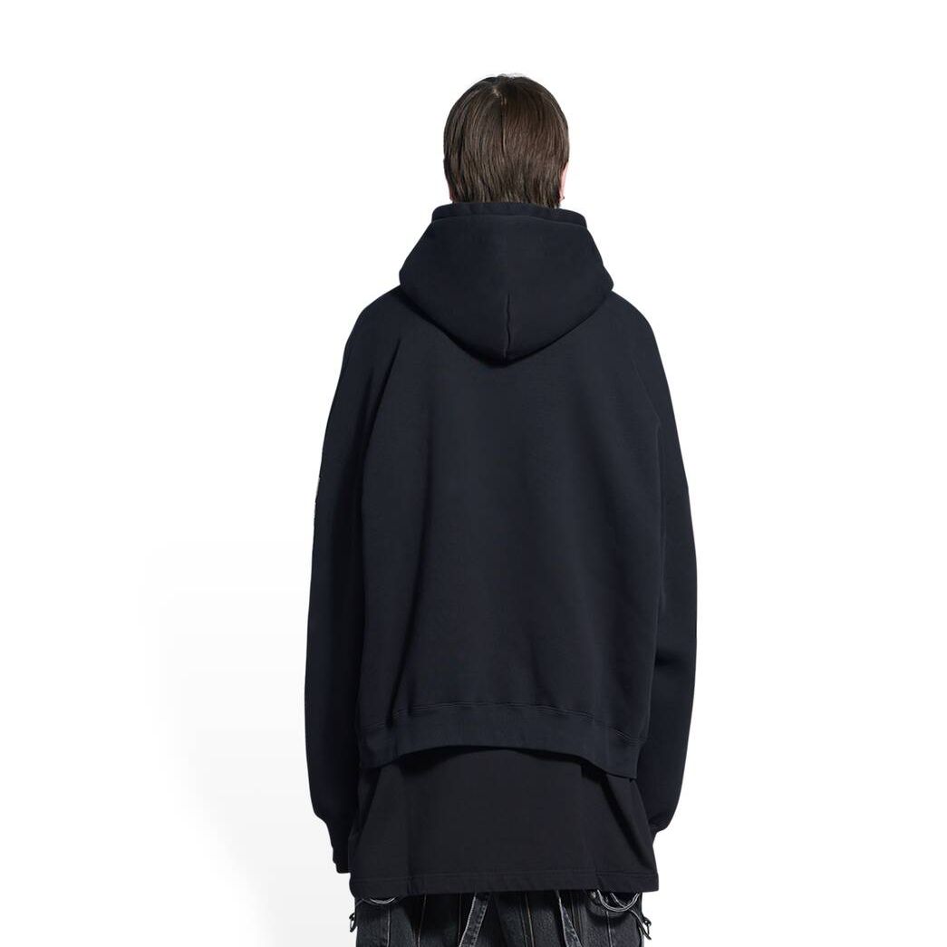 Men's Balenciaga Maison Balenciaga Wide Fit Hoodie Black | 1083BFQTL