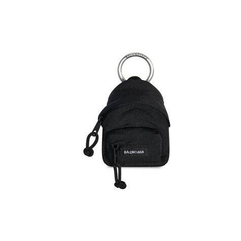 Men's Balenciaga Micro Backpack Keyrings Black | 2046WRGBA