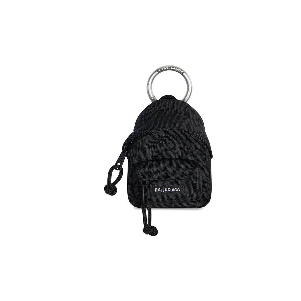 Men\'s Balenciaga Micro Backpack Keyrings Black | 2046WRGBA