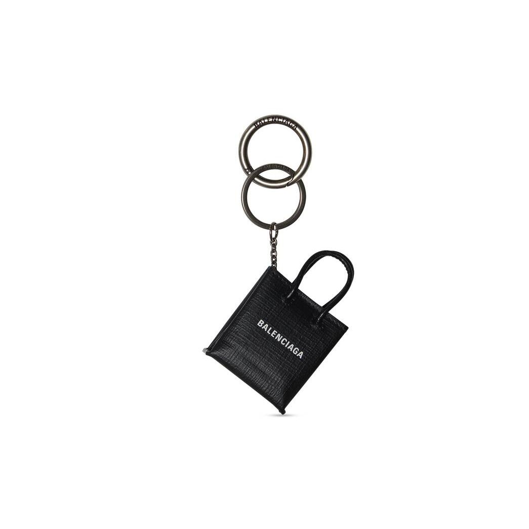 Men\'s Balenciaga Mini Shopping Keyrings Black | 7209KLFVH