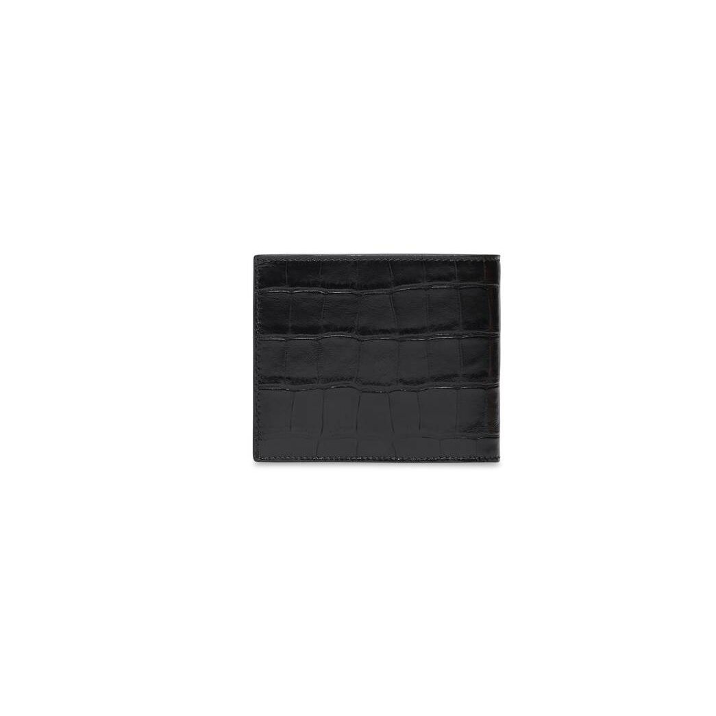 Men's Balenciaga Neo Classic Square Fold Coin Wallets Black | 0896AGPZF