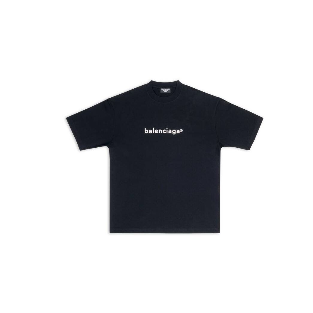 Men's Balenciaga New Copyright Medium Fit T Shirts Black | 0986VUIMR