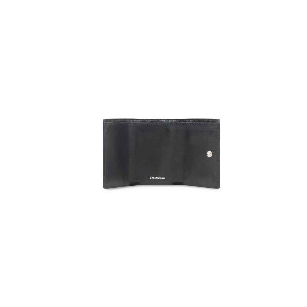 Men's Balenciaga Papier Mini Wallets Black | 3541VOPBC