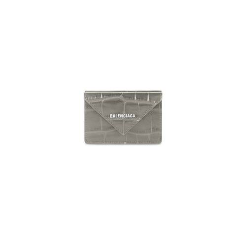 Men's Balenciaga Papier Mini Wallets Grey | 9652FXSCV