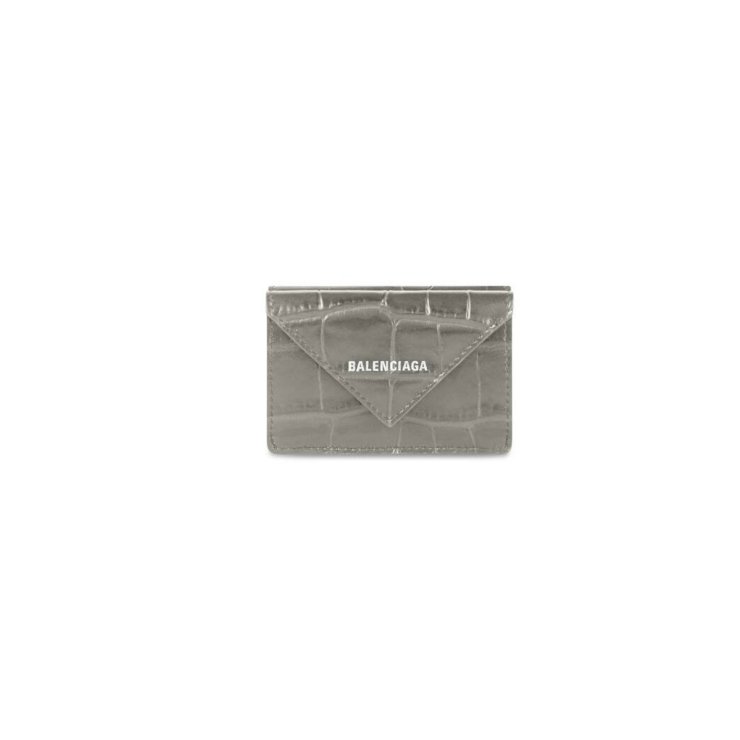 Men\'s Balenciaga Papier Mini Wallets Grey | 9652FXSCV