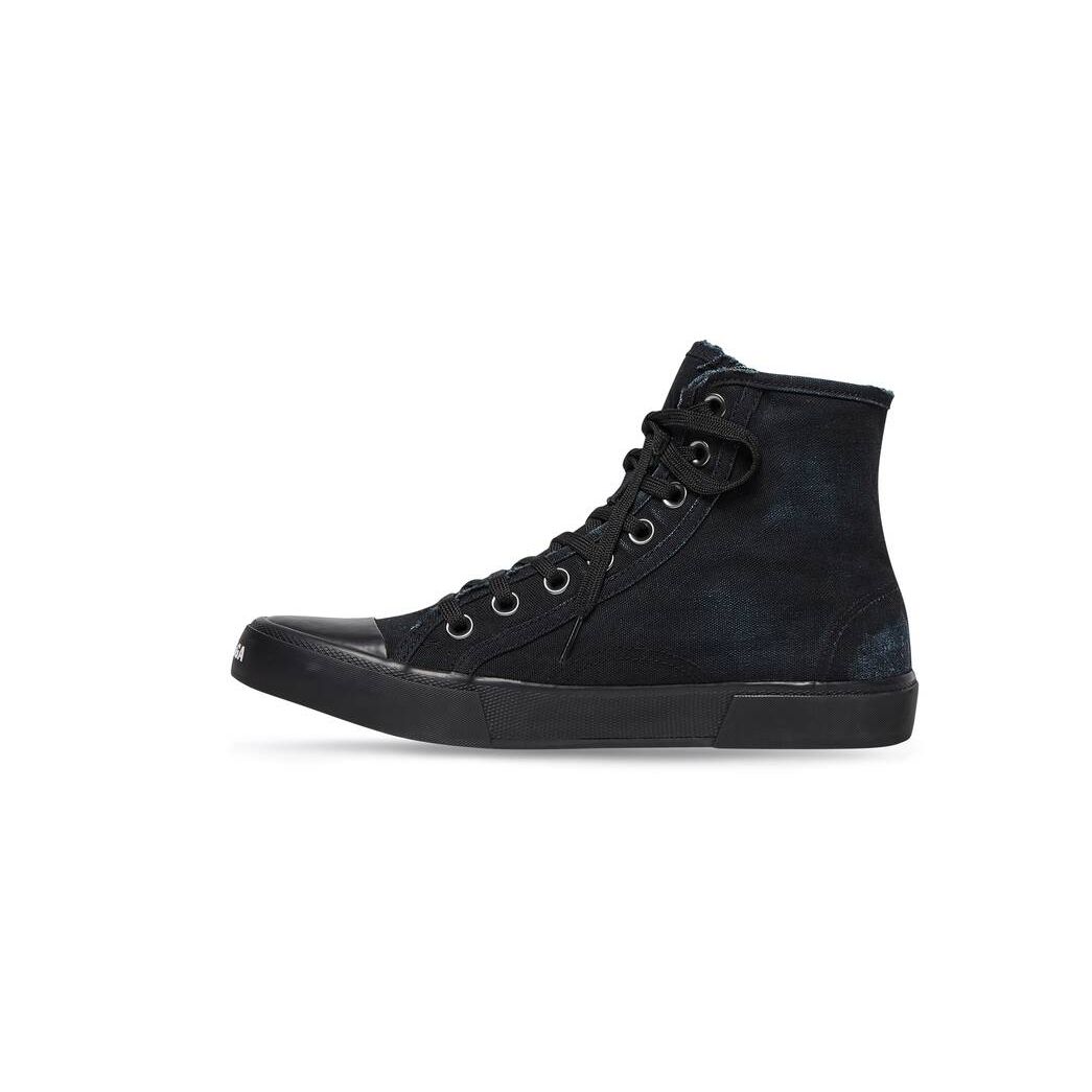 Men's Balenciaga Paris High Tops Sneakers Black | 5061HLGOP