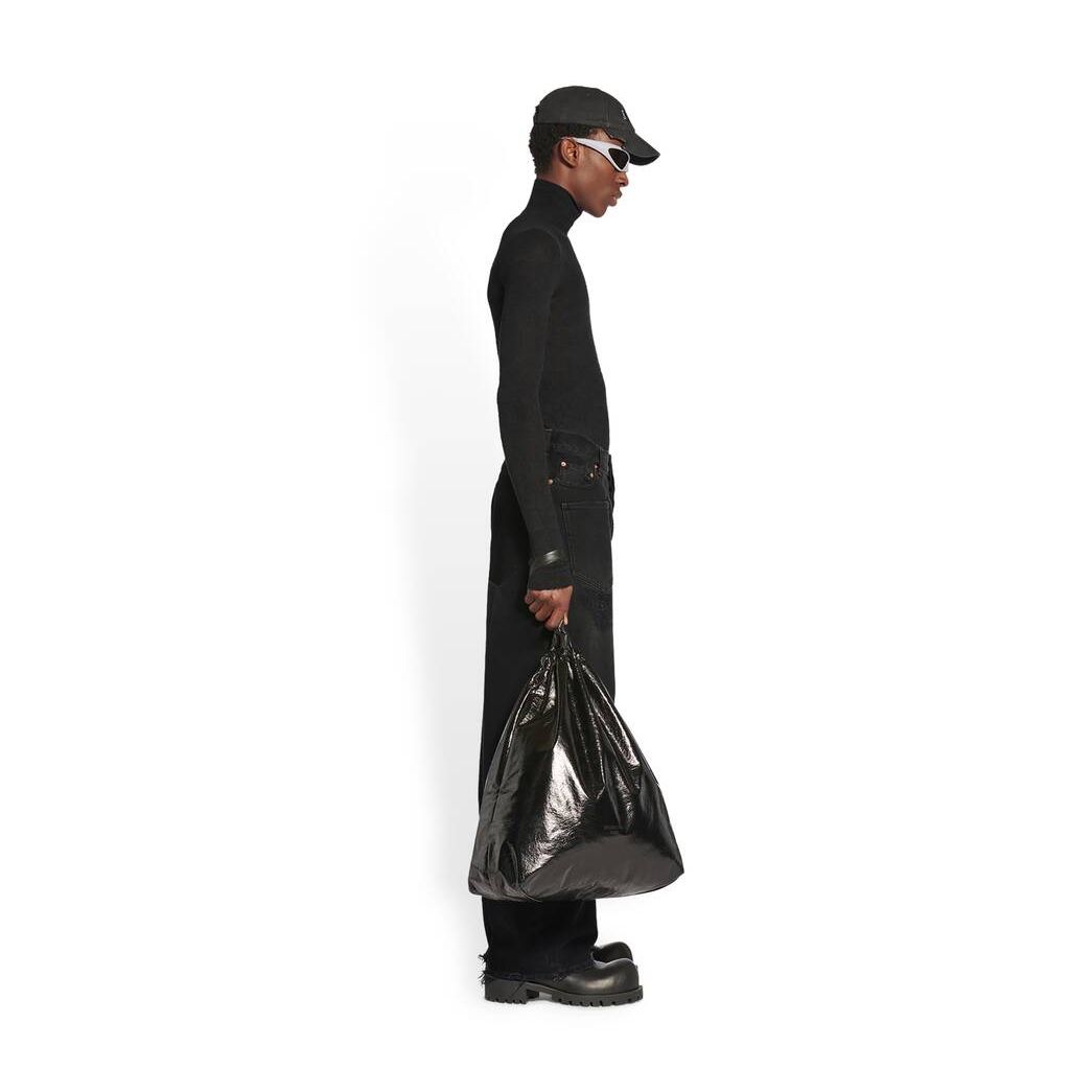 Men's Balenciaga Patched Pockets Baggy Jeans Pants Black | 5746PADMW