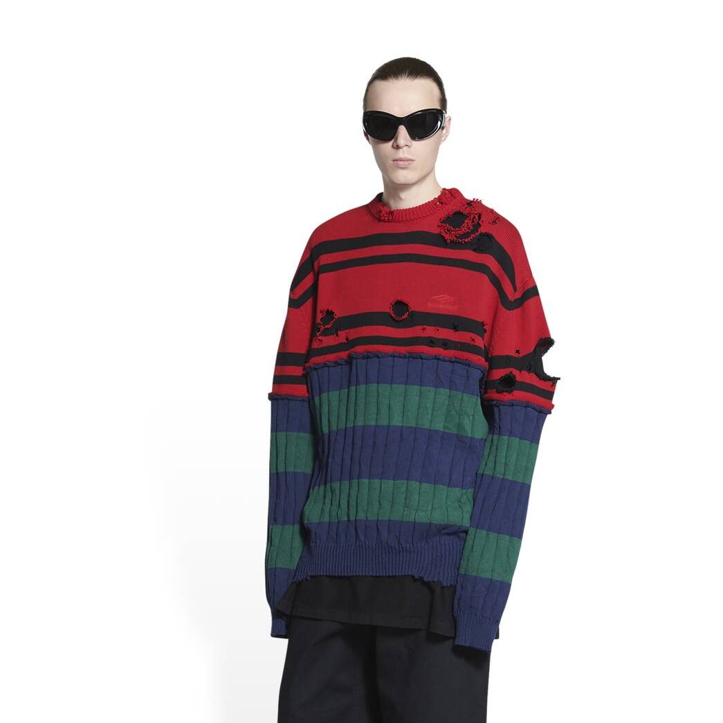 Men's Balenciaga Patched Sweater Knitwear | 1286CZPMX