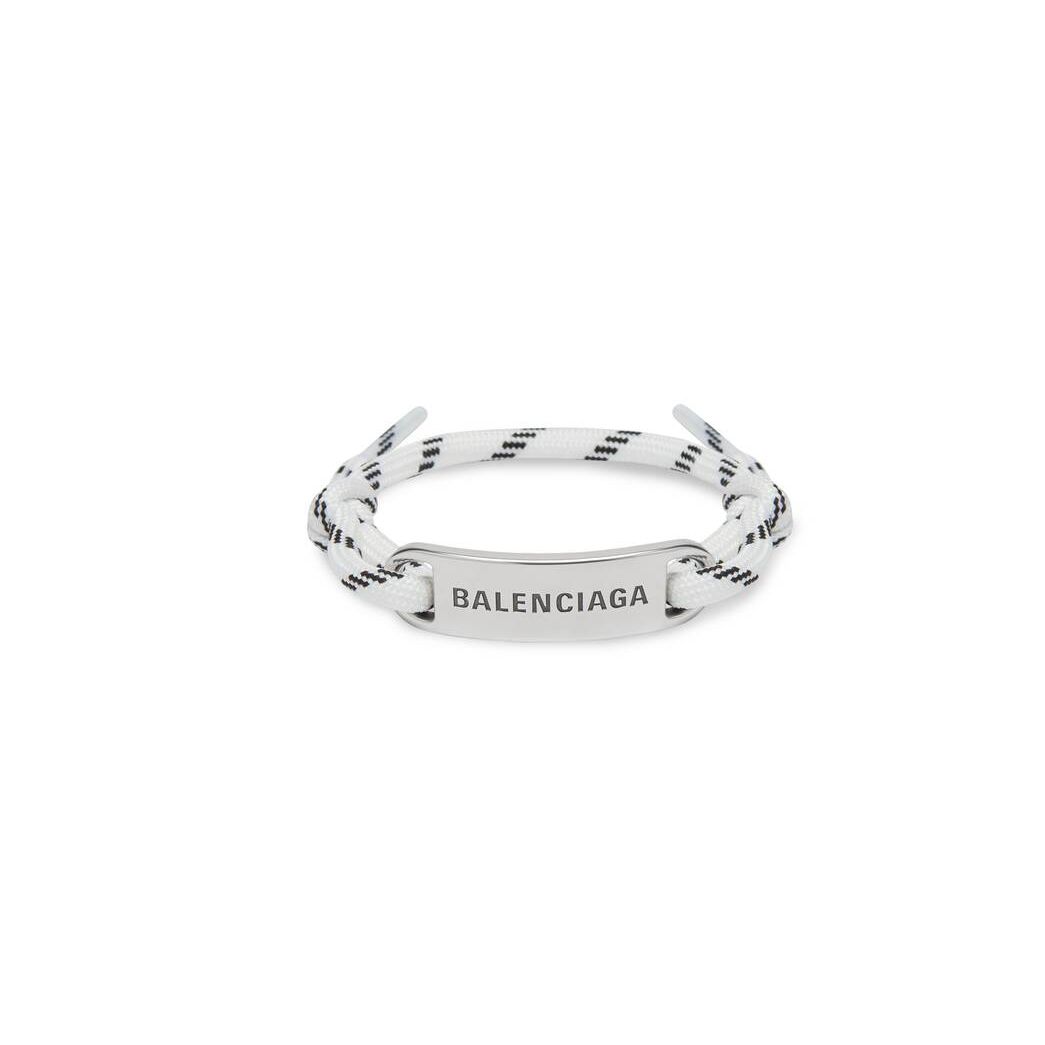 Men's Balenciaga Plate Bracelet Jewelry White | 1470PMSAG