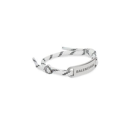 Men's Balenciaga Plate Bracelet Jewelry White | 1470PMSAG