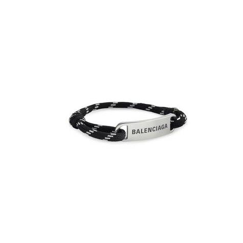 Men's Balenciaga Plate Bracelet Jewelry Black / White | 7498AREMC