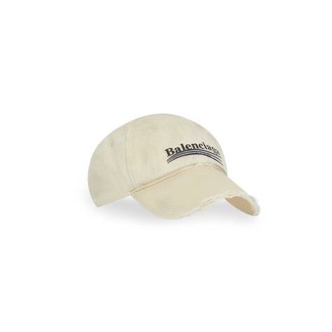 Men's Balenciaga Political Campaign Destroyed Caps Beige | 5820GWHVT