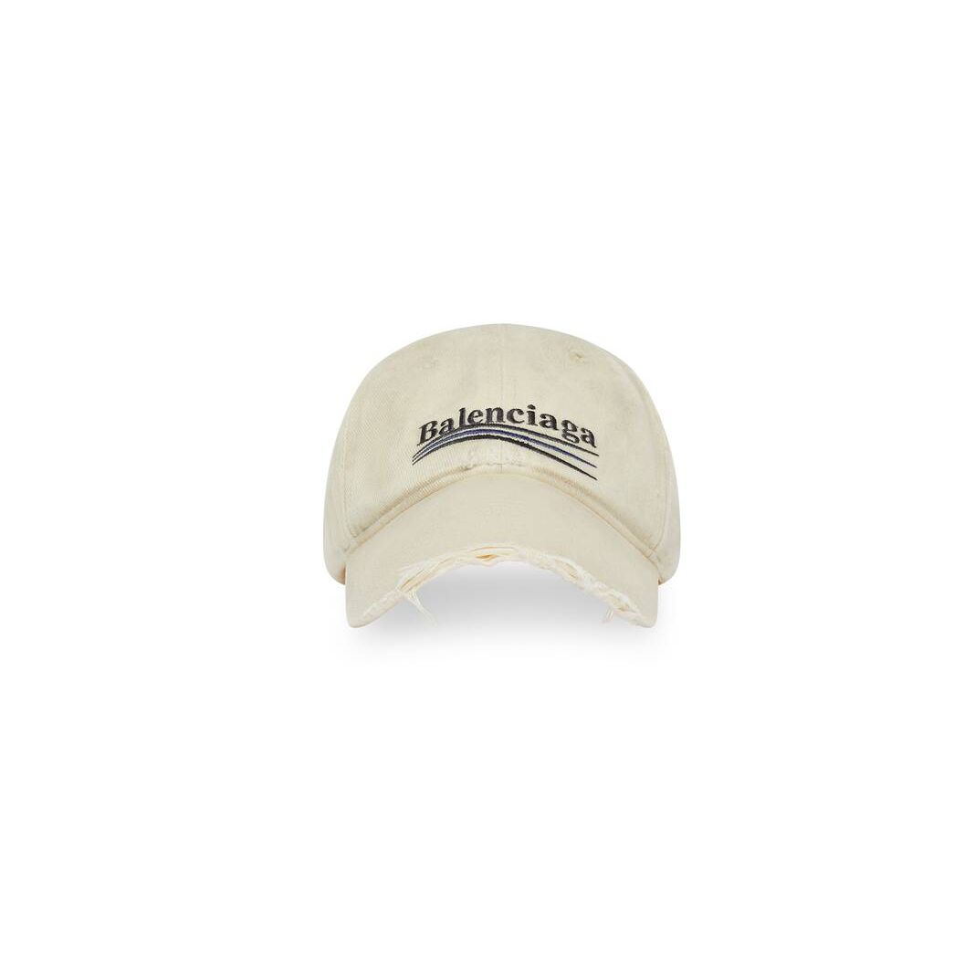 Men\'s Balenciaga Political Campaign Destroyed Caps Beige | 5820GWHVT