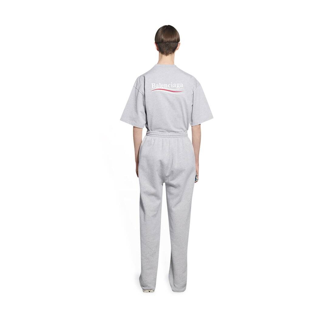 Men's Balenciaga Political Campaign Jogging Pants Grey | 1402OCLMK