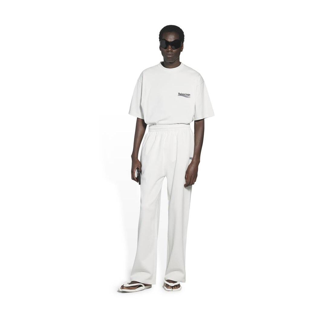 Men\'s Balenciaga Political Campaign Jogging Pants White | 9203LPODA