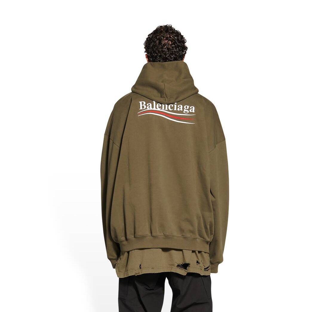 Men's Balenciaga Political Campaign Large Fit Hoodie | 3276XJAUY