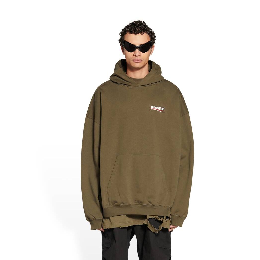 Men's Balenciaga Political Campaign Large Fit Hoodie | 3276XJAUY