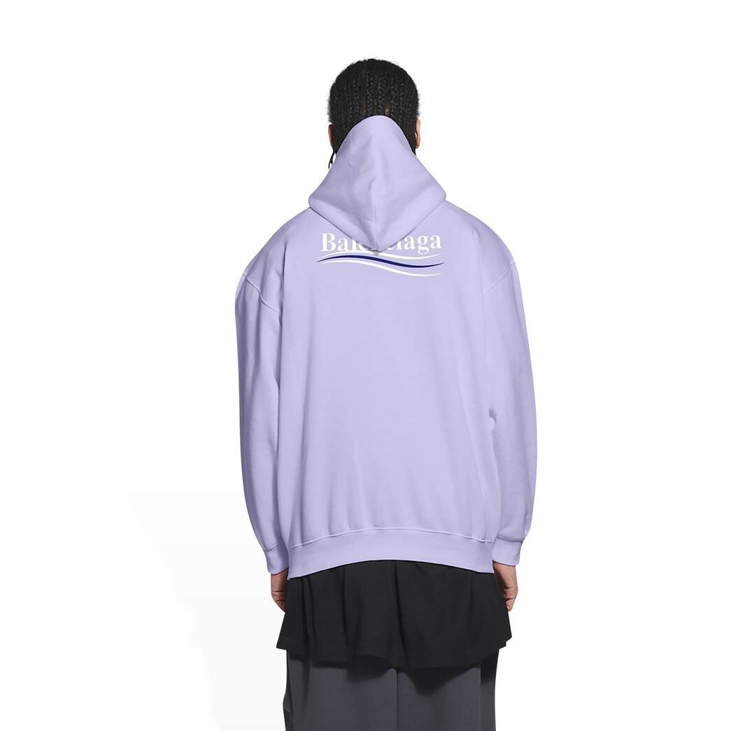 Men's Balenciaga Political Campaign Medium Fit Hoodie Purple | 2436UKEVO