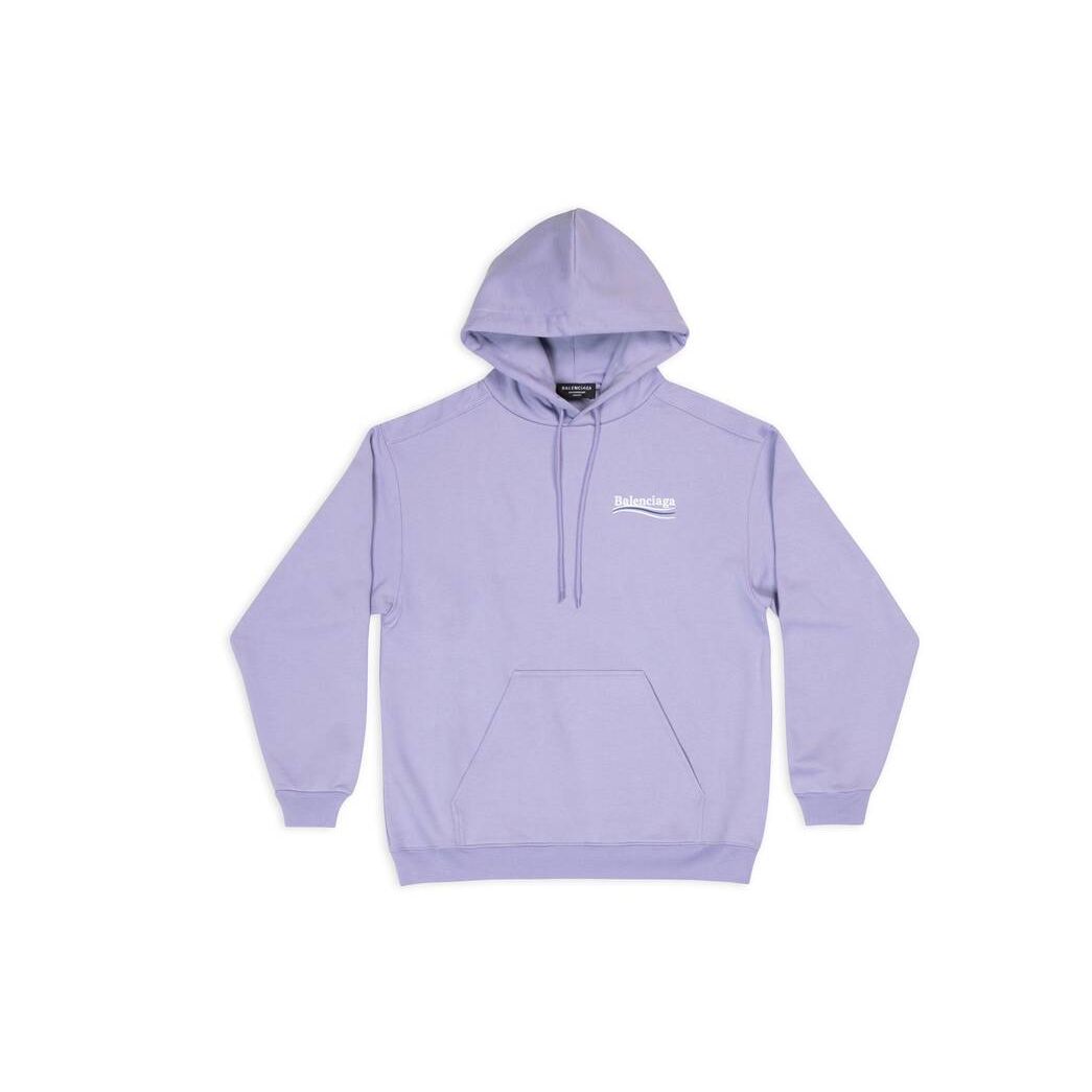 Men's Balenciaga Political Campaign Medium Fit Hoodie Purple | 2436UKEVO