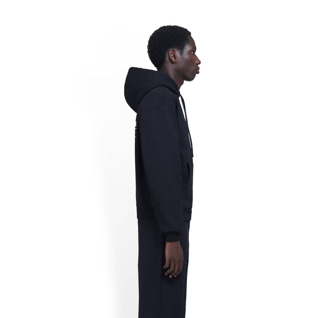 Men's Balenciaga Political Campaign Medium Fit Hoodie Black | 7459ECKIJ