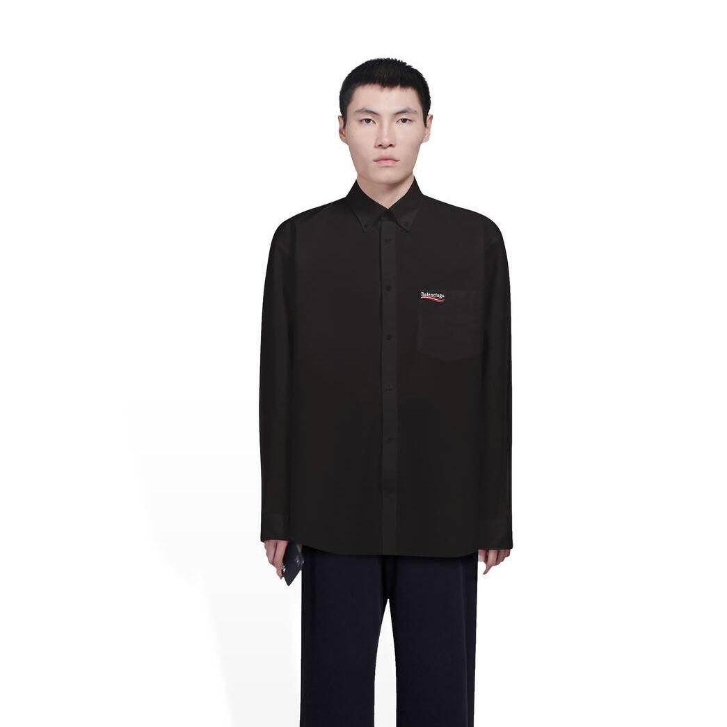 Men's Balenciaga Political Campaign Shirts Black | 0435EZTDU