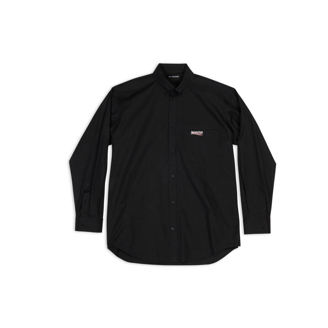 Men's Balenciaga Political Campaign Shirts Black | 0435EZTDU