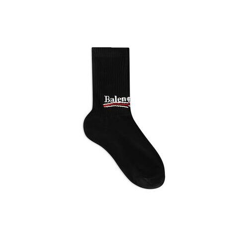 Men's Balenciaga Political Campaign Tennis Socks Black | 1650DNKIS