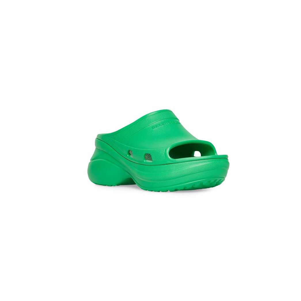 Men's Balenciaga Pool Crocs Slide Sandals Green | 9031BUJKI