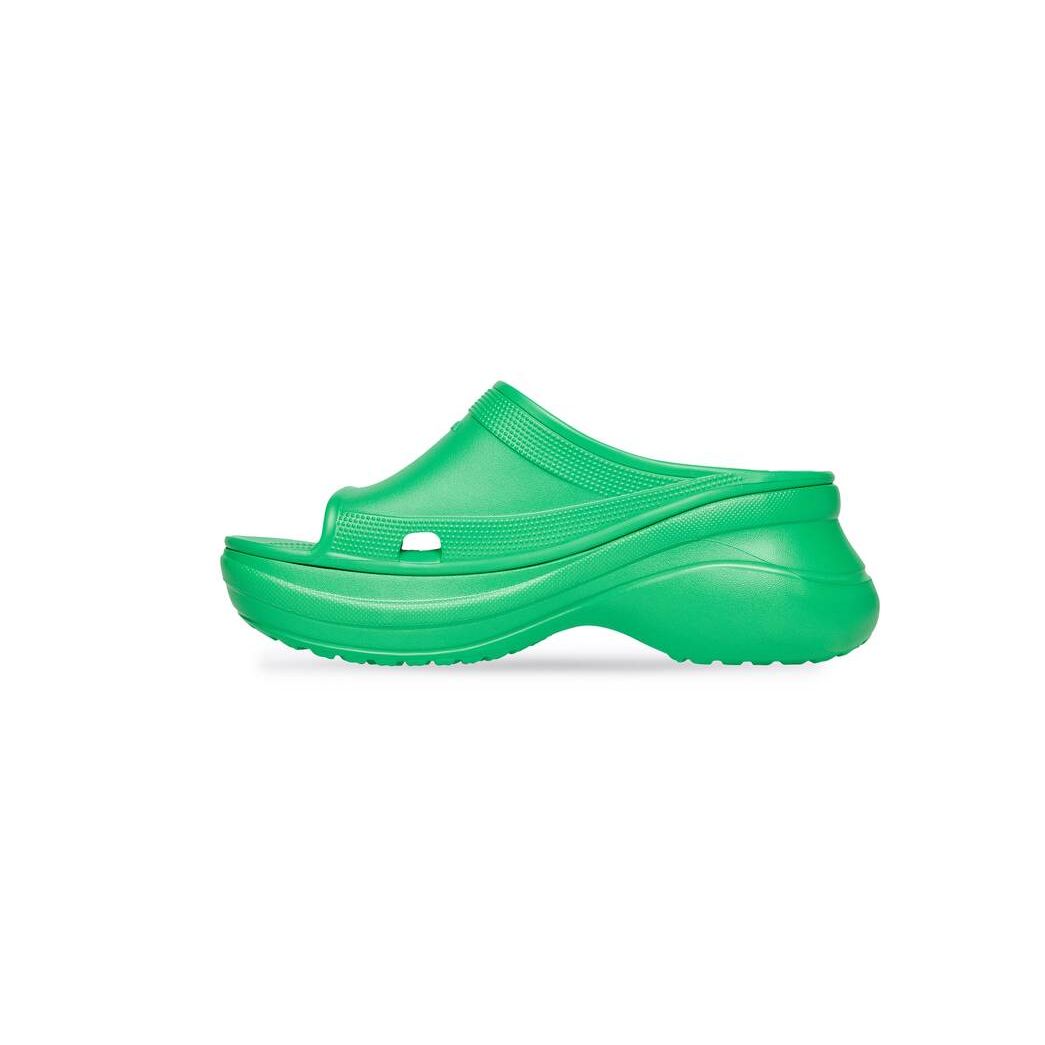 Men's Balenciaga Pool Crocs Slide Sandals Green | 9031BUJKI