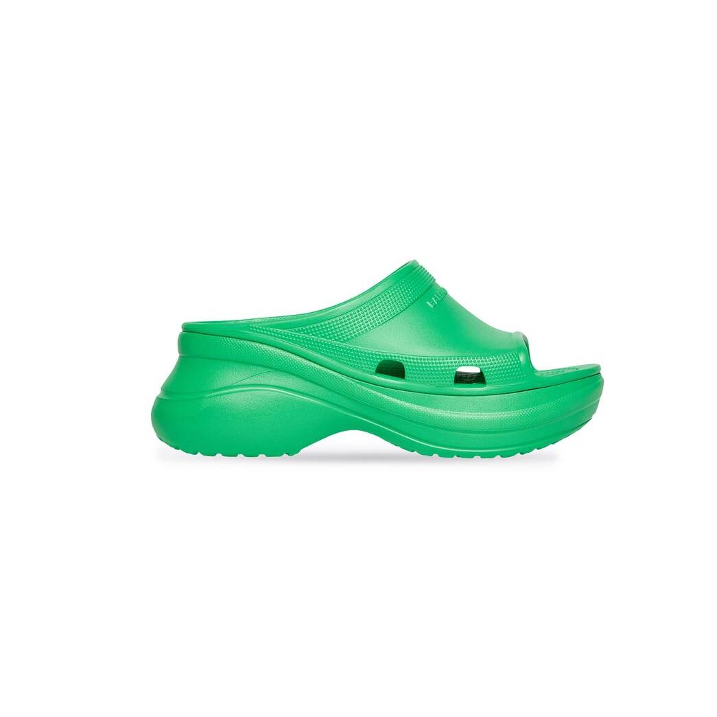 Men\'s Balenciaga Pool Crocs Slide Sandals Green | 9031BUJKI