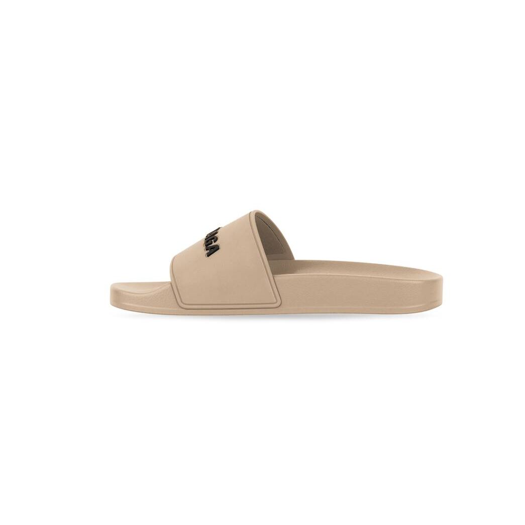 Men's Balenciaga Pool Slide Sandals Beige | 8670HRXYK