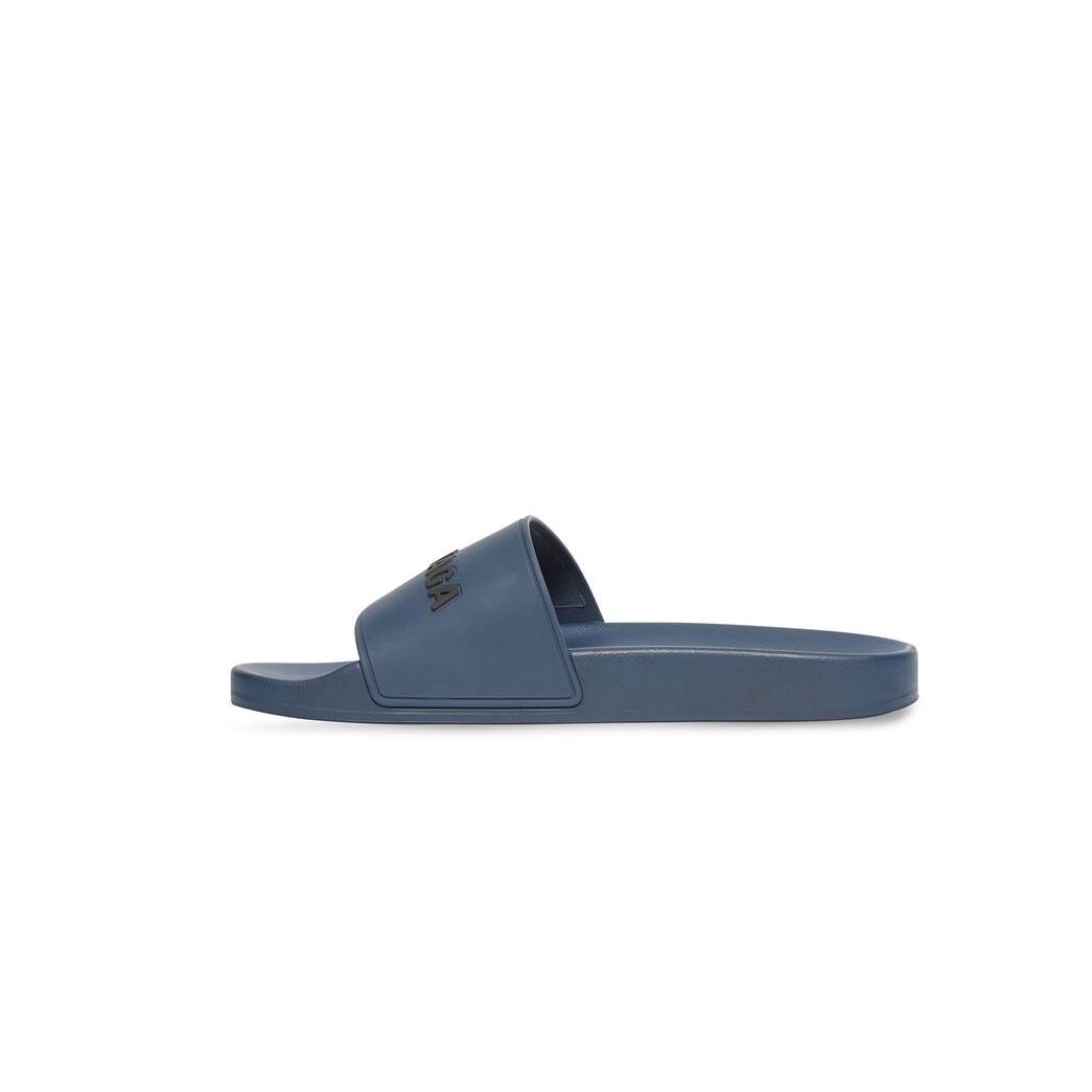 Men's Balenciaga Pool Slide Sandals Blue | 5847DJHXZ