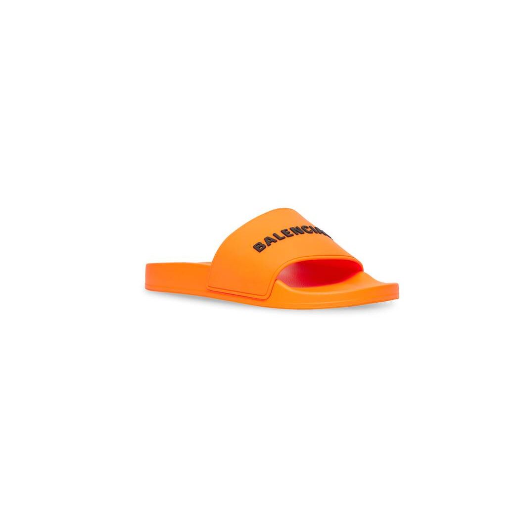 Men's Balenciaga Pool Slide Sandals Orange | 1352JTZIL