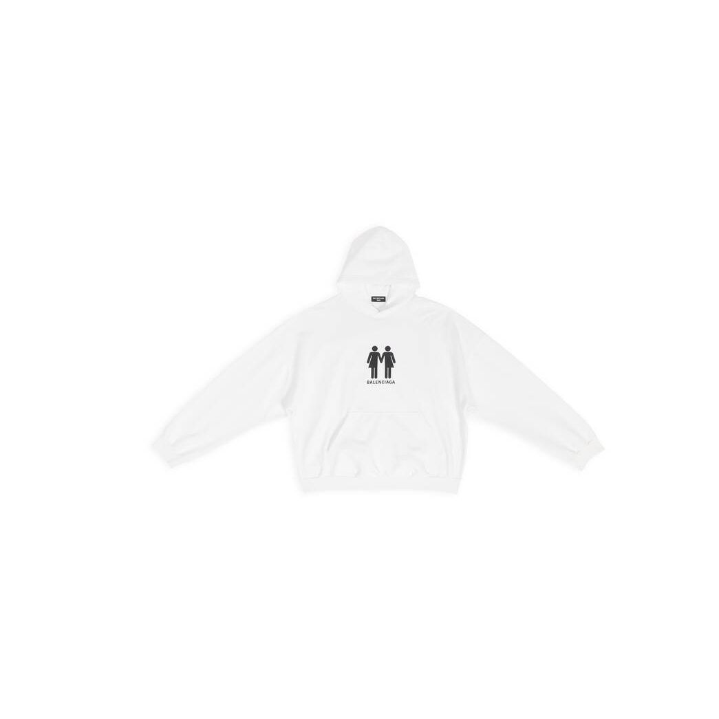 Men's Balenciaga Pride 22 Boxy Fit Hoodie White | 8196UBRCI