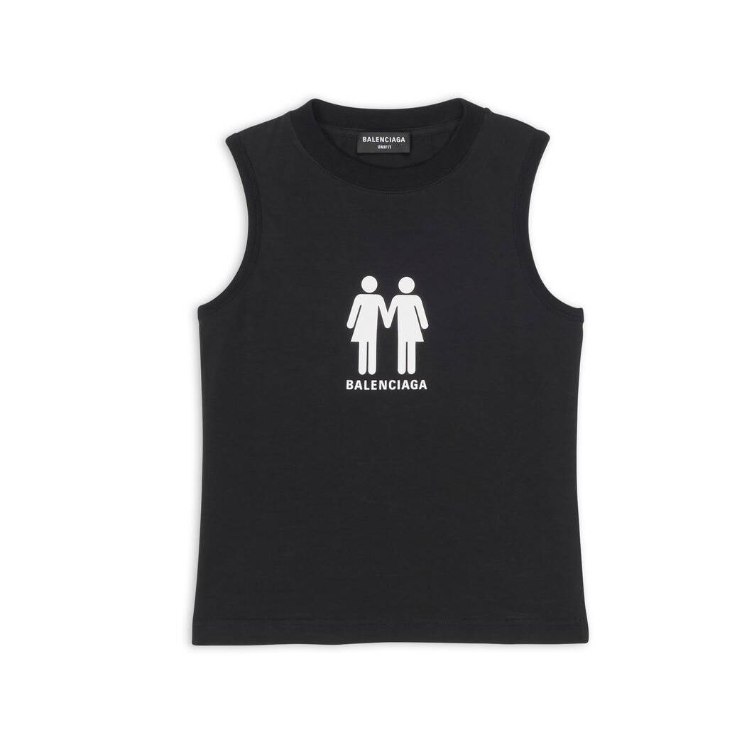 Men's Balenciaga Pride 22 Fitted Tank Top Shirts Black | 2975XBEJA