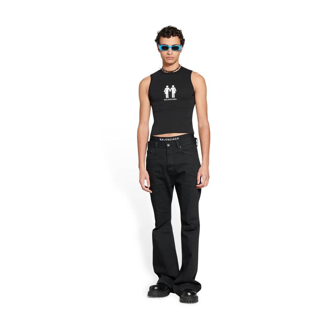 Men\'s Balenciaga Pride 22 Fitted Tank Top Shirts Black | 2975XBEJA