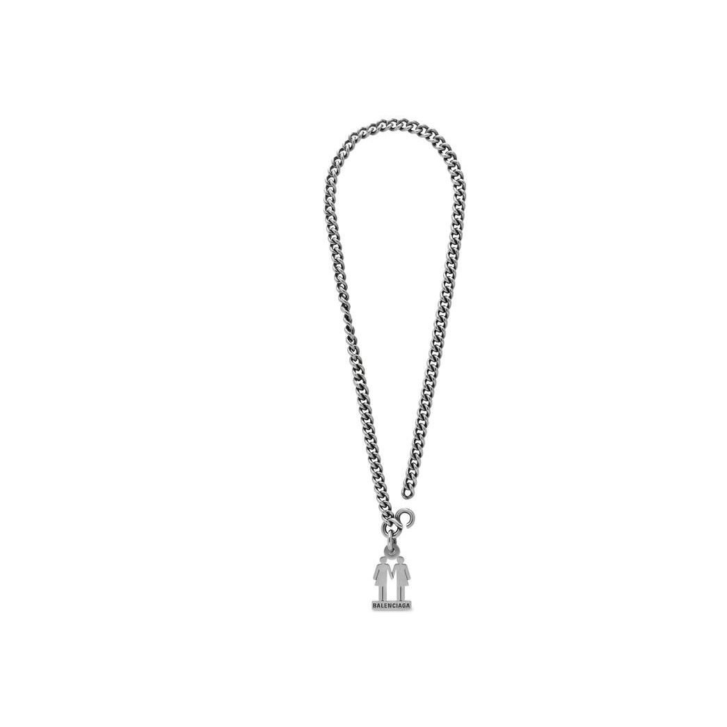 Men's Balenciaga Pride 22 Necklace Jewelry Silver | 6048PGSNV