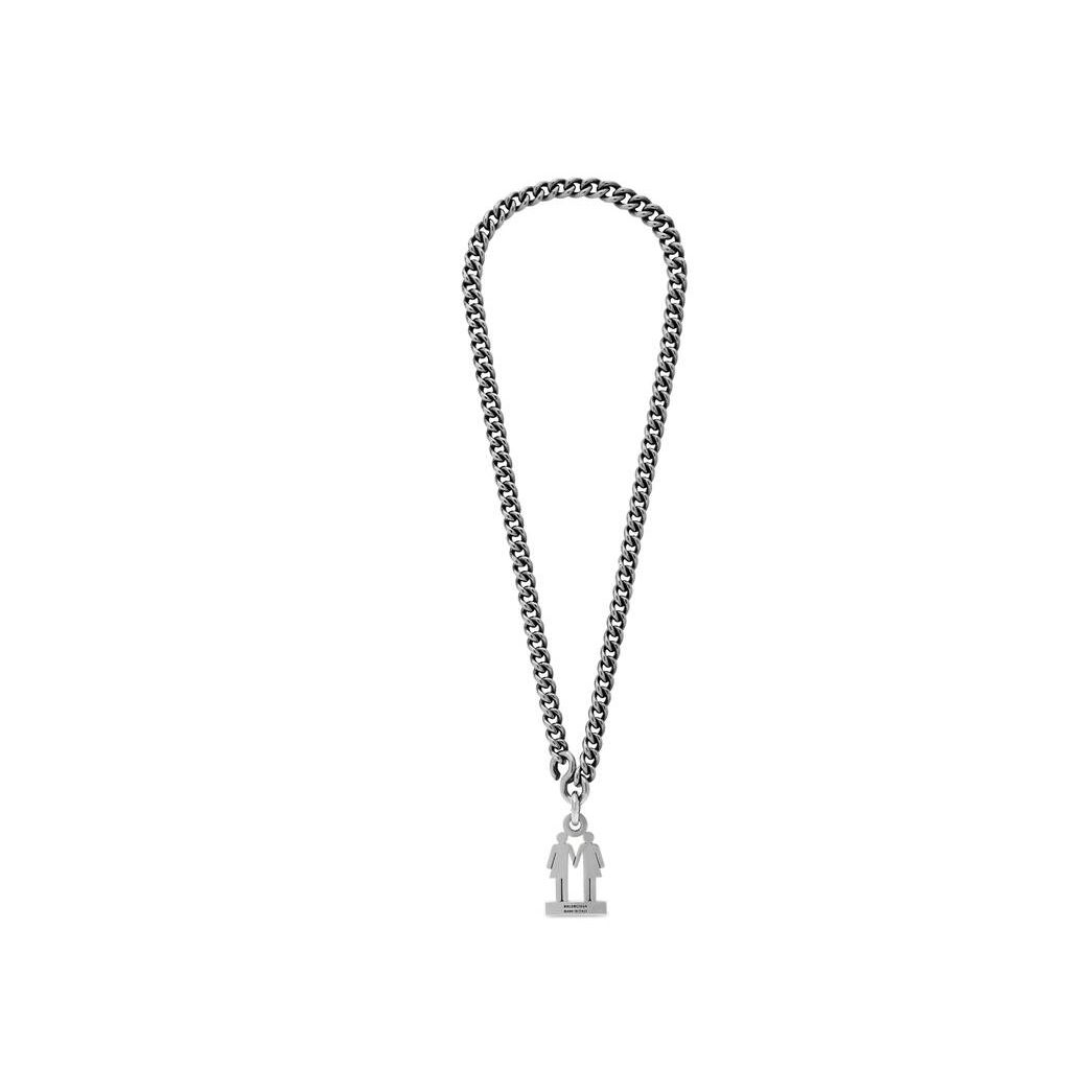 Men's Balenciaga Pride 22 Necklace Jewelry Silver | 6048PGSNV