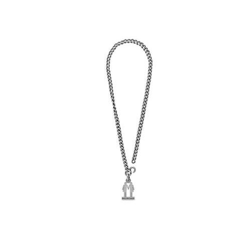 Men's Balenciaga Pride 22 Necklace Jewelry Silver | 6048PGSNV