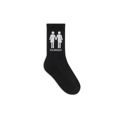 Men's Balenciaga Pride 22 Socks Black | 0637OULPX