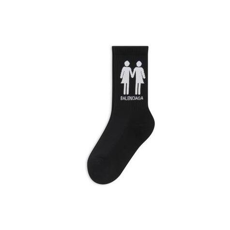 Men's Balenciaga Pride 22 Socks Black | 0637OULPX