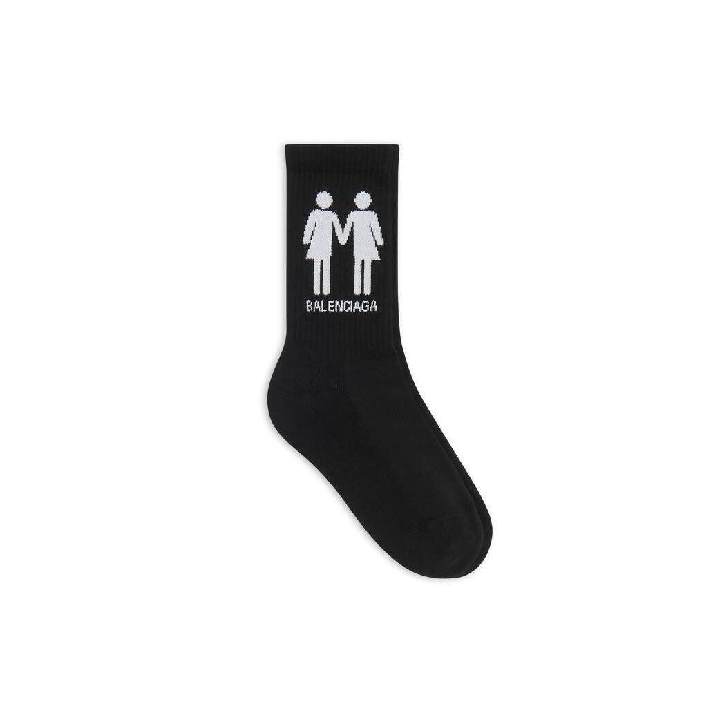 Men\'s Balenciaga Pride 22 Socks Black | 0637OULPX