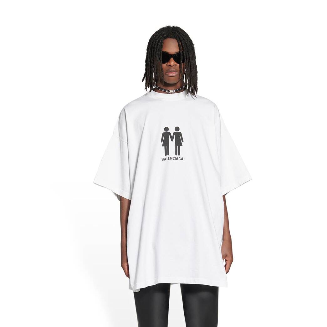 Men's Balenciaga Pride 22 T Shirts White | 6859SJQBD