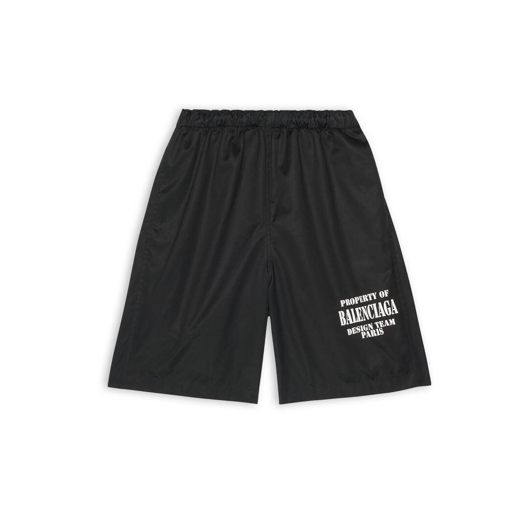 Men's Balenciaga Property Baggy Shorts Pants Black | 6825SWCER