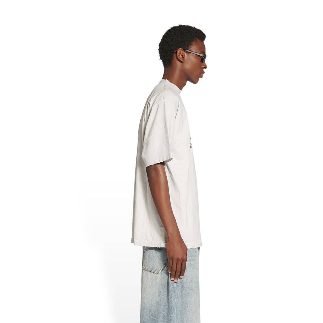 Men's Balenciaga Property Large Fit Off T Shirts White | 6934NBGZA