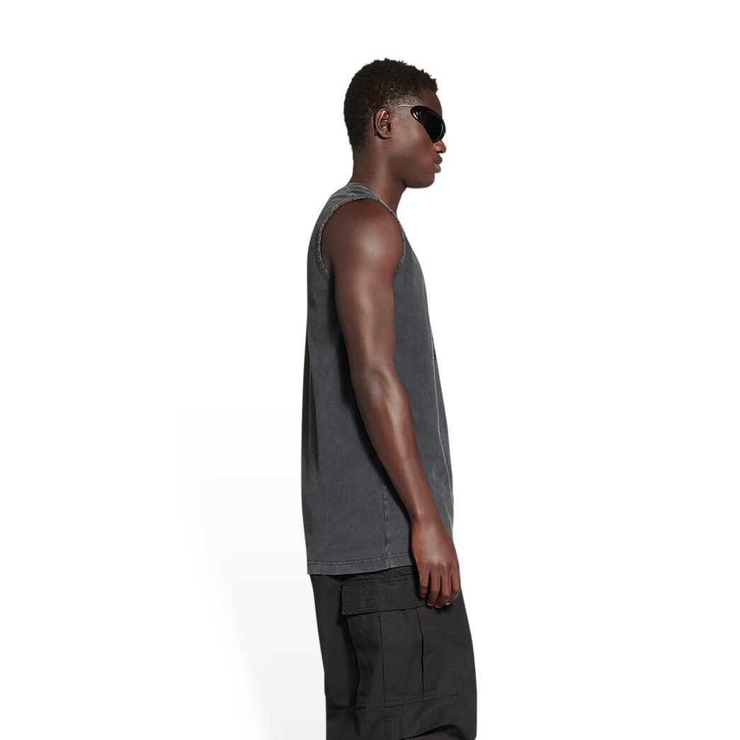 Men's Balenciaga Property Loose Tank Top Shirts Black | 0768QCXIL