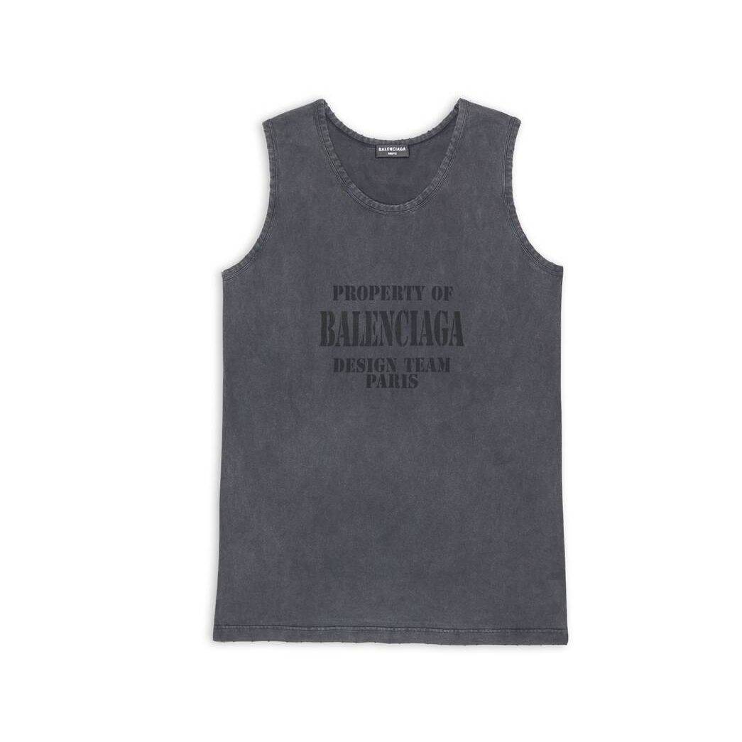 Men's Balenciaga Property Loose Tank Top Shirts Black | 0768QCXIL