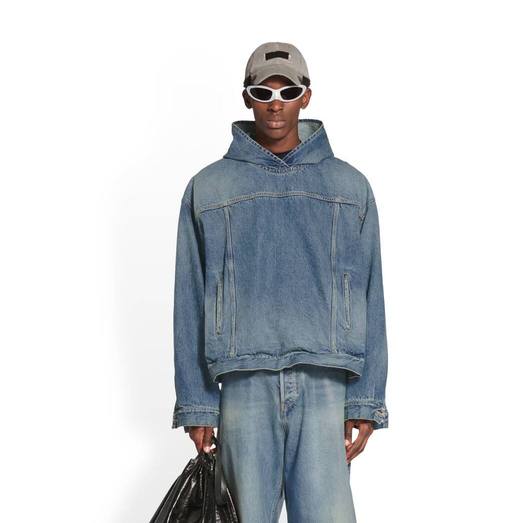 Men's Balenciaga Pull-over Jackets Blue | 8427NLWDK