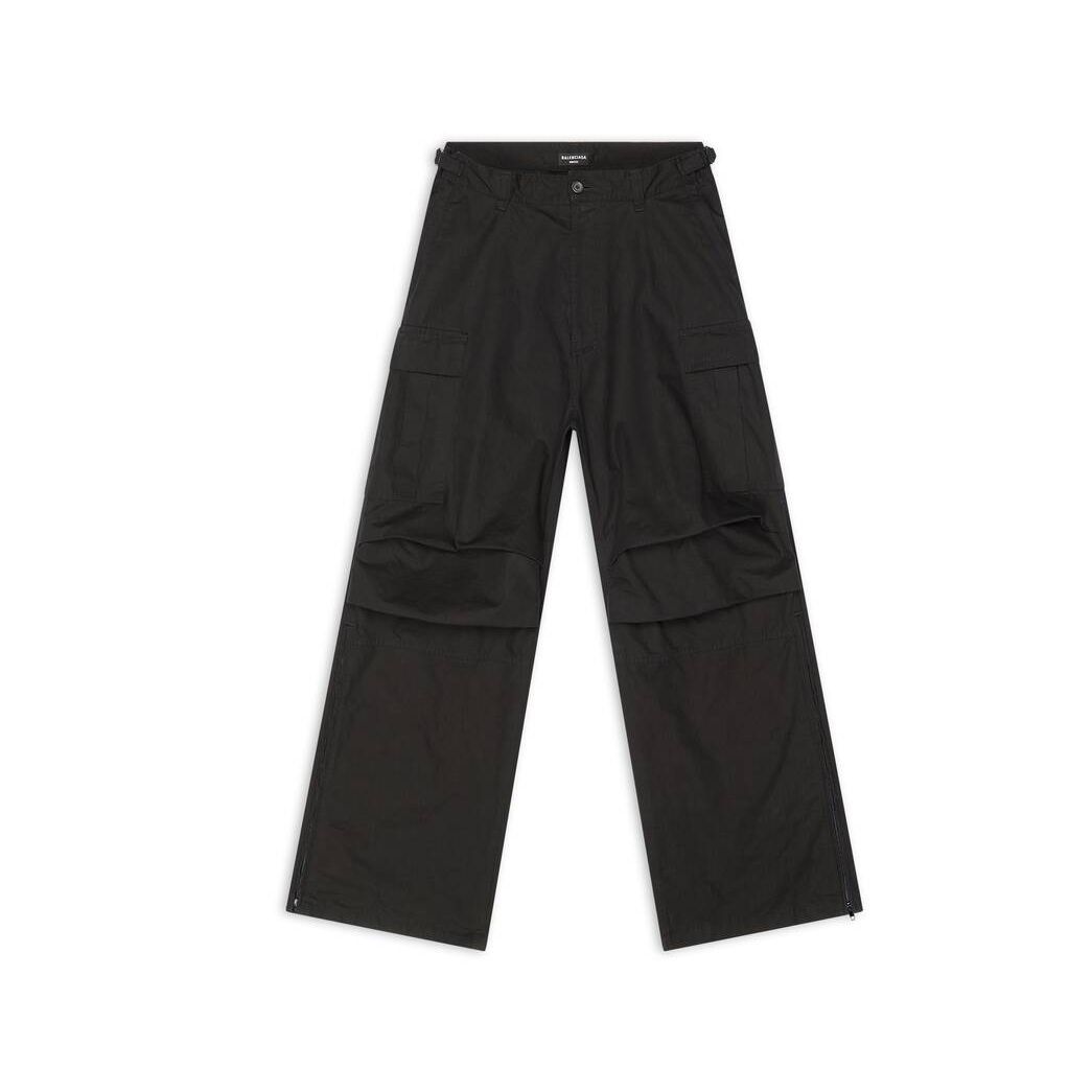 Men's Balenciaga Pulled Cargo Pants Black | 9457WEZVC