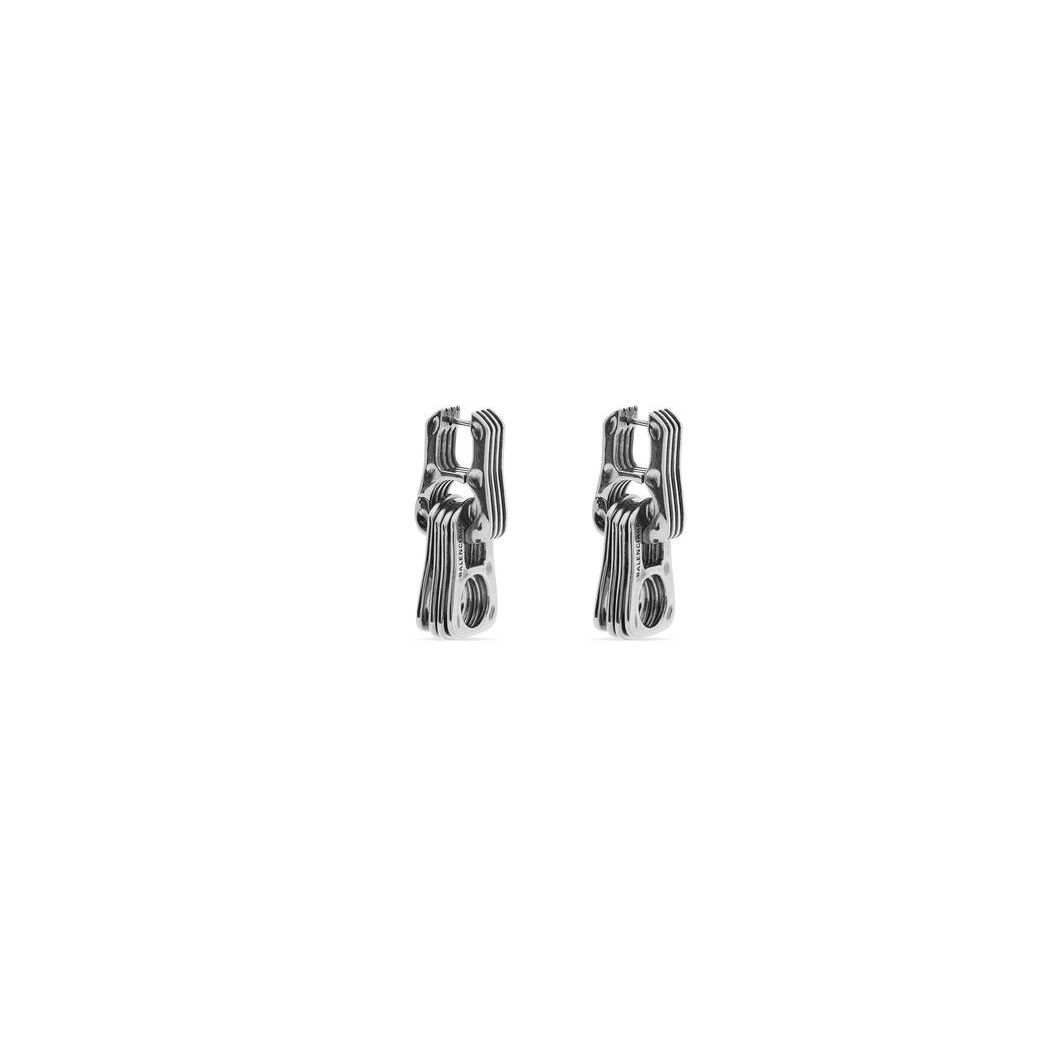 Men\'s Balenciaga Punk Earrings Jewelry Silver | 9634ULZQN